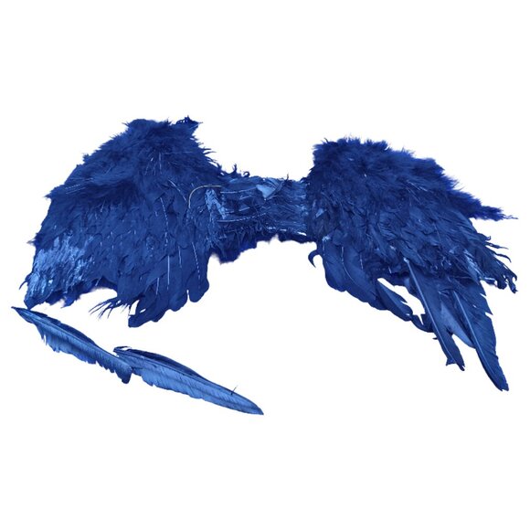 Handmade Black Feather Wings Poor Condition for Parts Halloween Costume Cosplay - Picture 2 of 2